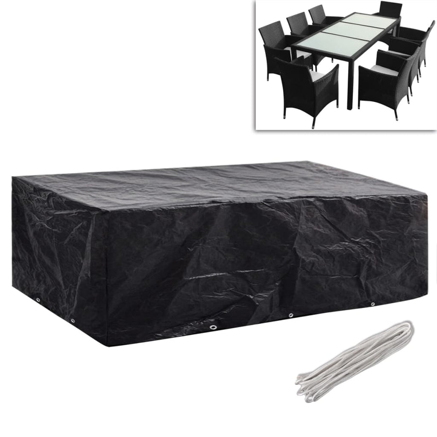 Tuinmeubelhoezen Poly Rattan 8-Persoons 300X140 Cm 2 300 x 140 x 90 cm