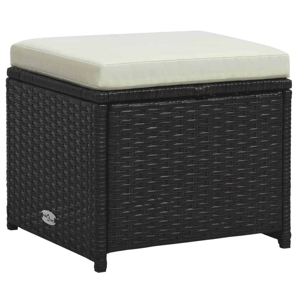 6-Delige Loungeset Met Kussens Poly Rattan Bruin