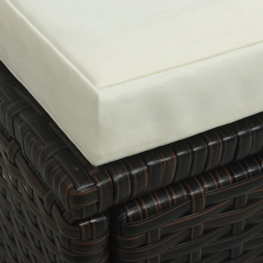 6-Delige Loungeset Met Kussens Poly Rattan Bruin