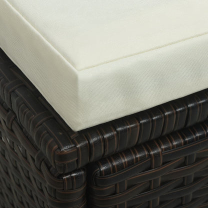 6-Delige Loungeset Met Kussens Poly Rattan Bruin