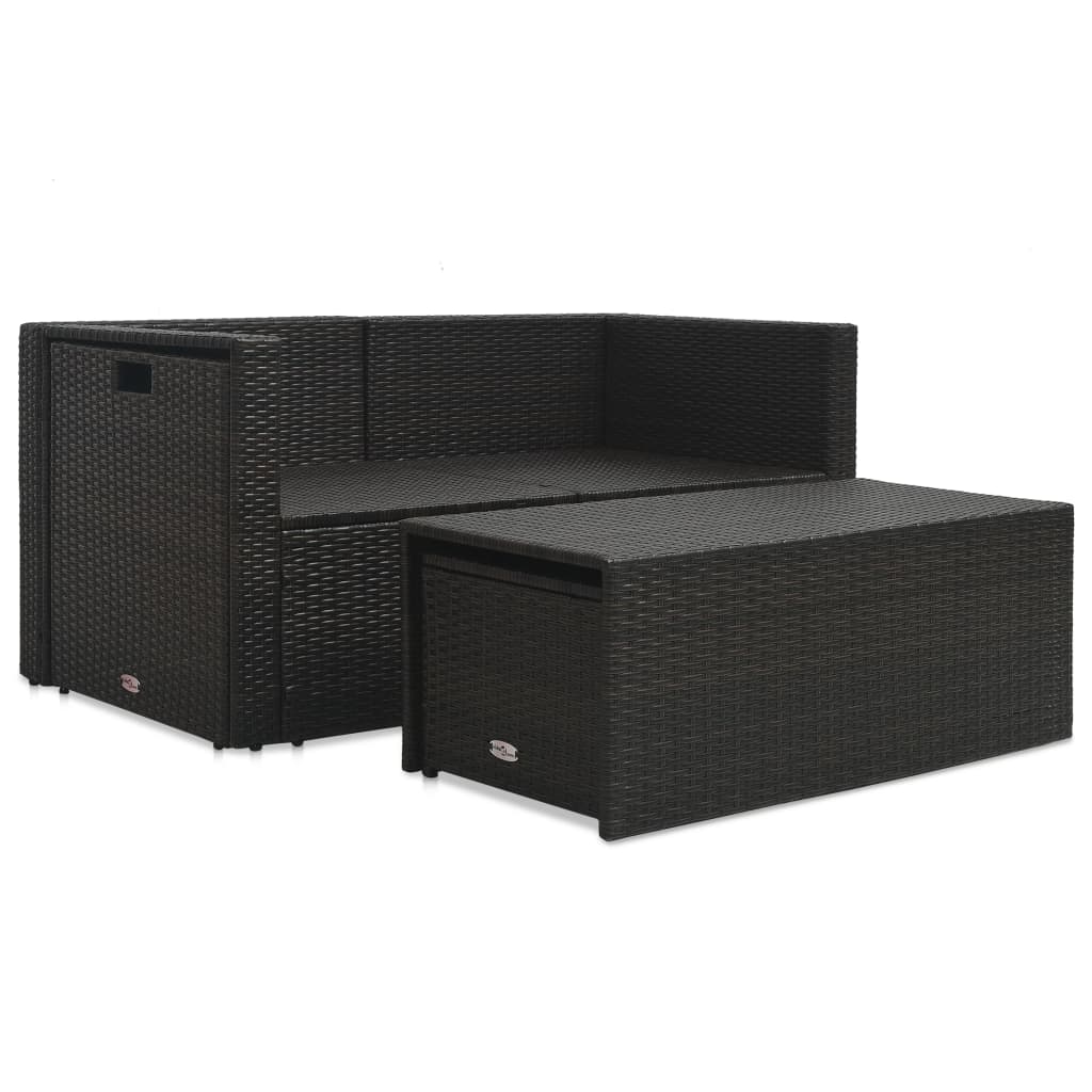6-Delige Loungeset Met Kussens Poly Rattan Bruin