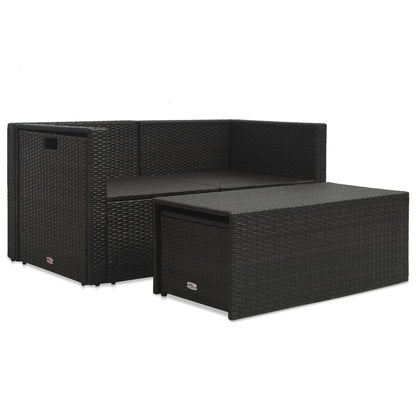 6-Delige Loungeset Met Kussens Poly Rattan Bruin