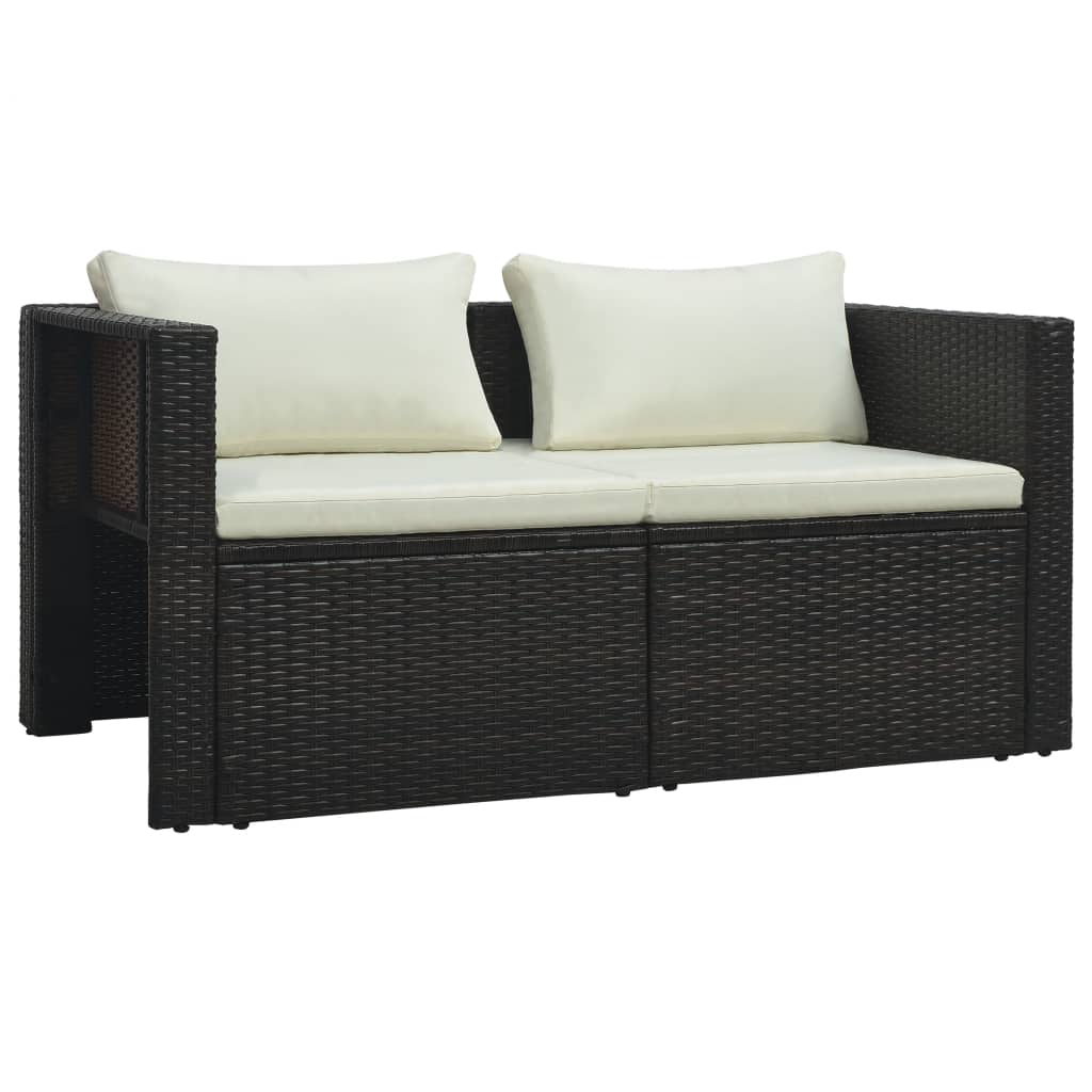 6-Delige Loungeset Met Kussens Poly Rattan Bruin