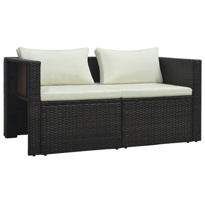 6-Delige Loungeset Met Kussens Poly Rattan Bruin