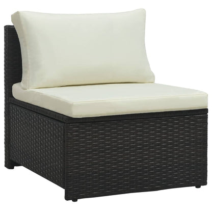 6-Delige Loungeset Met Kussens Poly Rattan Bruin