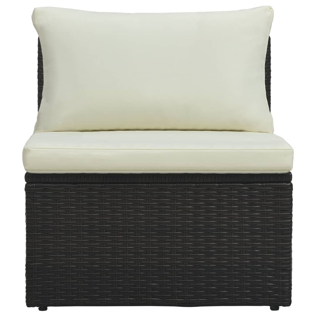 6-Delige Loungeset Met Kussens Poly Rattan Bruin