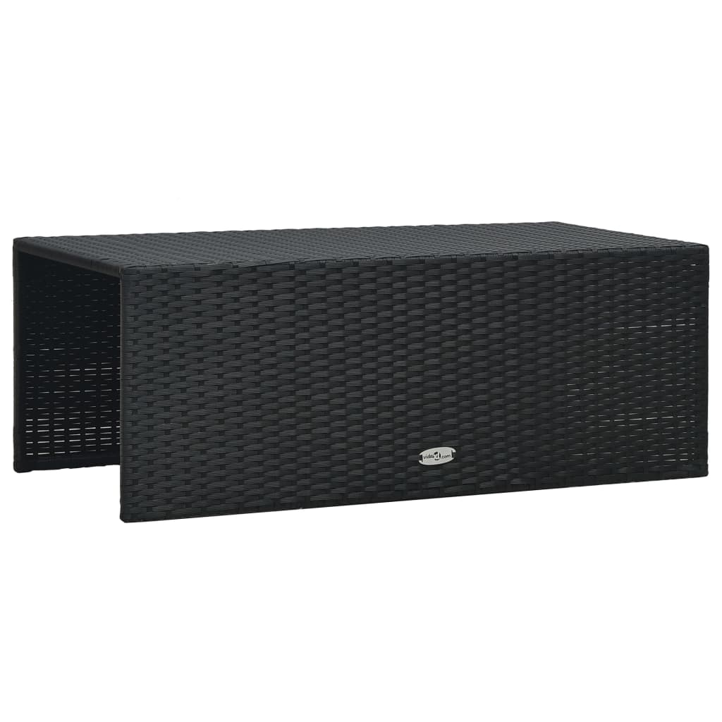 -Delige Loungeset Met Kussens Poly Rattan Zwart