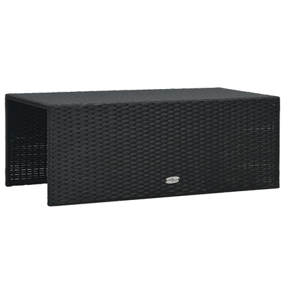 -Delige Loungeset Met Kussens Poly Rattan Zwart