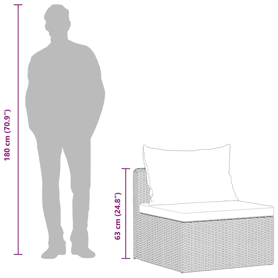 4-Delige Loungeset Met Kussens Poly Rattan Zwart
