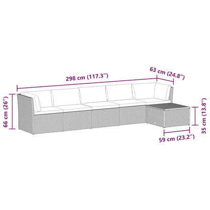 4-Delige Loungeset Met Kussens Poly Rattan Zwart