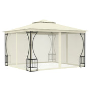 Prieel 300x300x265 cm crèmekleurig met netten