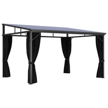 Prieel Met Gordijn 405X294X244 Cm Antraciet