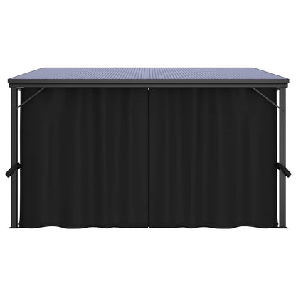 Prieel Met Gordijn 405X294X244 Cm Antraciet