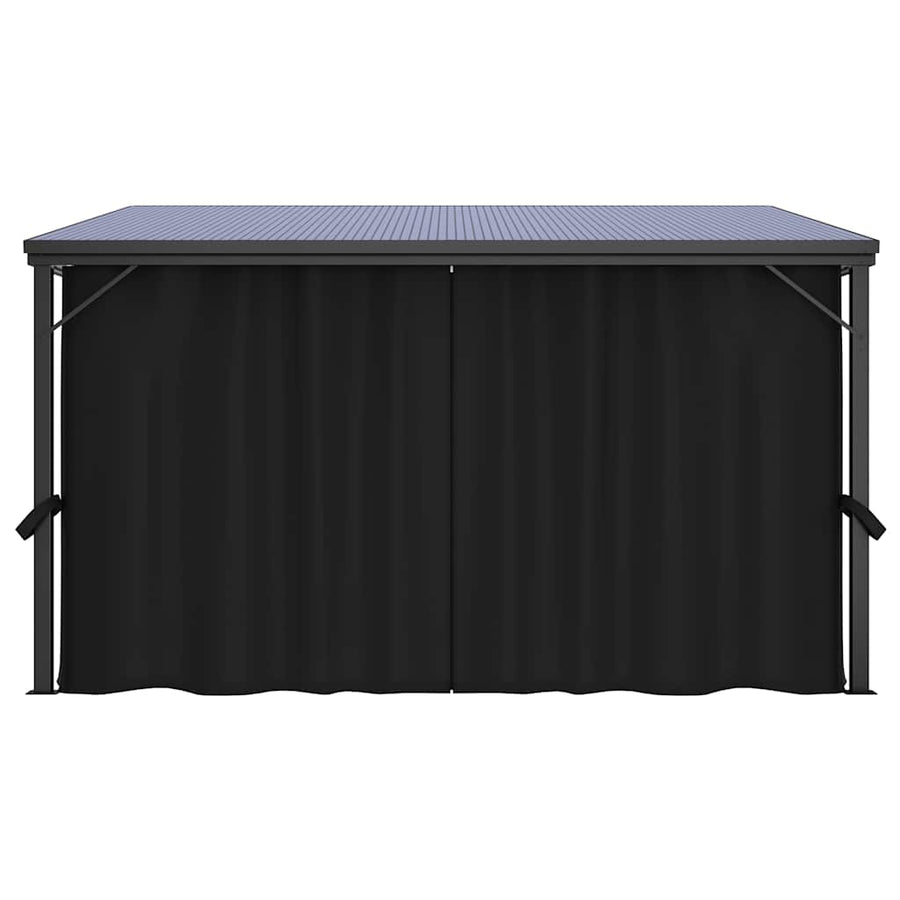Prieel Met Gordijn 405X294X244 Cm Antraciet