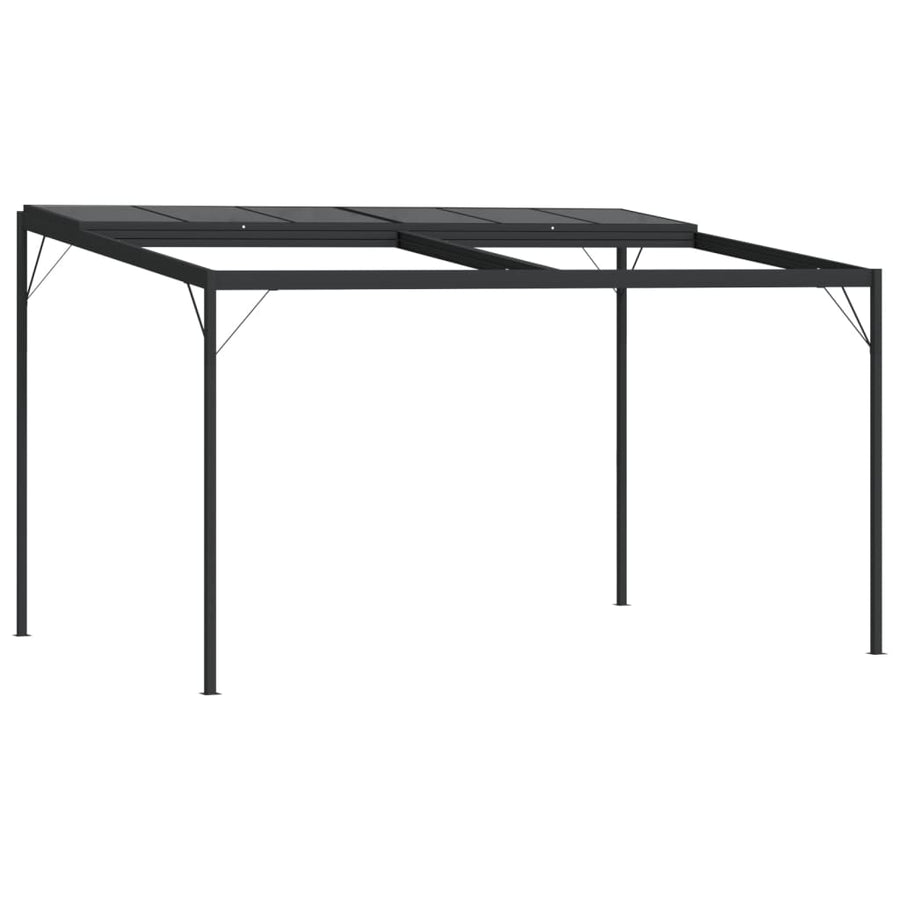 Prieel Met Dak 4X3X2,5 M Aluminium En Staal Antracietkleurig