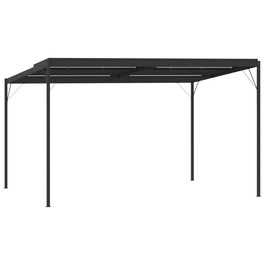 Prieel Met Dak 4X3X2,5 M Aluminium En Staal Antracietkleurig