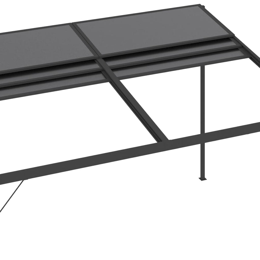 Prieel Met Dak 4X3X2,5 M Aluminium En Staal Antracietkleurig