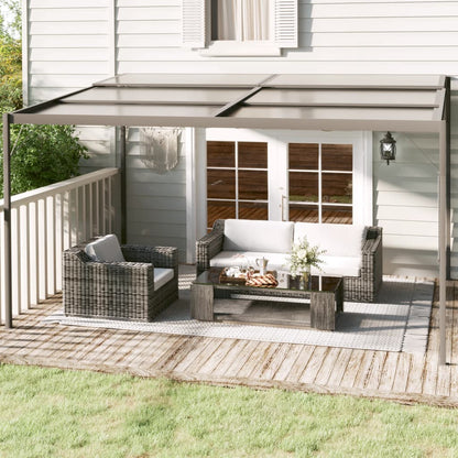 Prieel Met Dak 4X3X2,5 M Aluminium En Staal Antracietkleurig