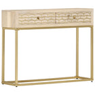 Wandtafel 90x30x75 cm massief mangohout goud