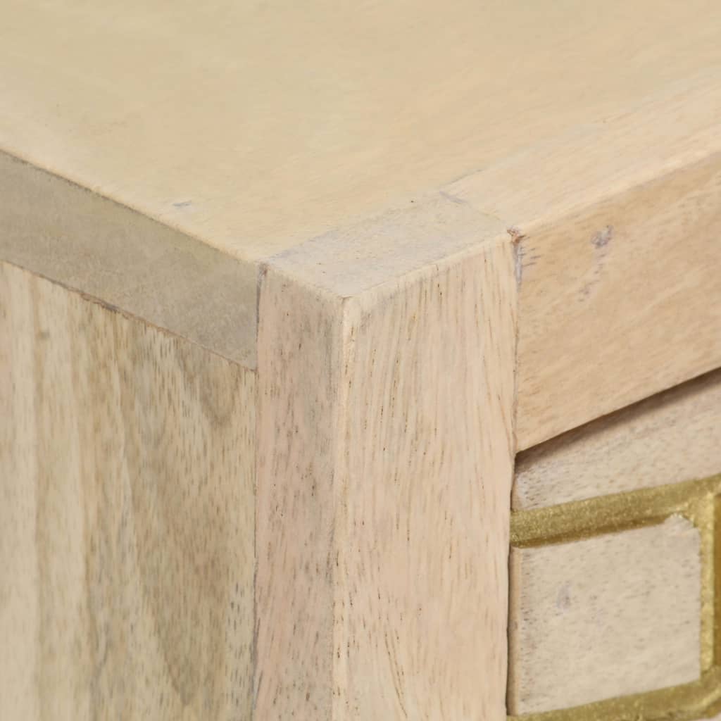 Wandtafel 90X30X75 Cm Massief Mangohout Goudkleurig