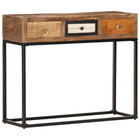 Wandtafel 90x30x75 cm gerecycled hout staal