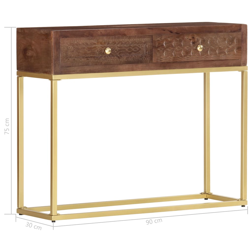 Wandtafel 90X30X75 Cm Massief Mangohout