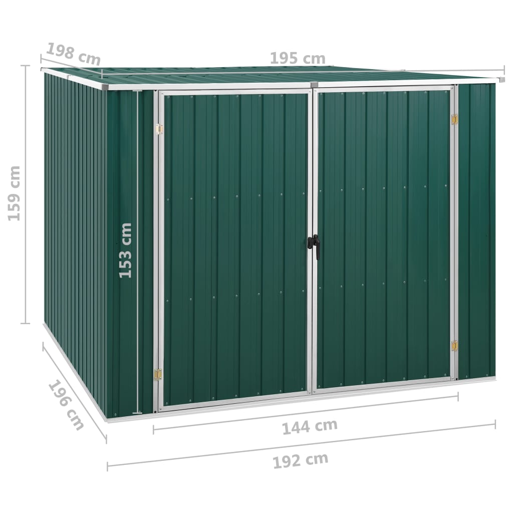 Tuinschuur 195X198X159 Cm Gegalvaniseerd Staal Groen