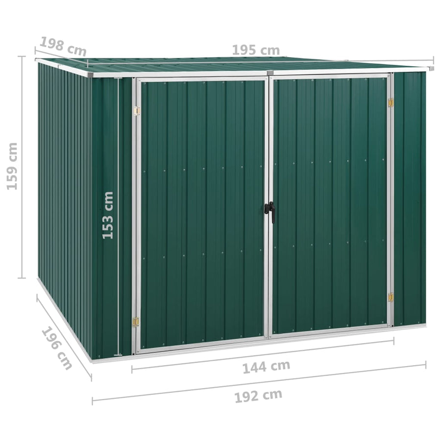 Tuinschuur 195X198X159 Cm Gegalvaniseerd Staal Groen