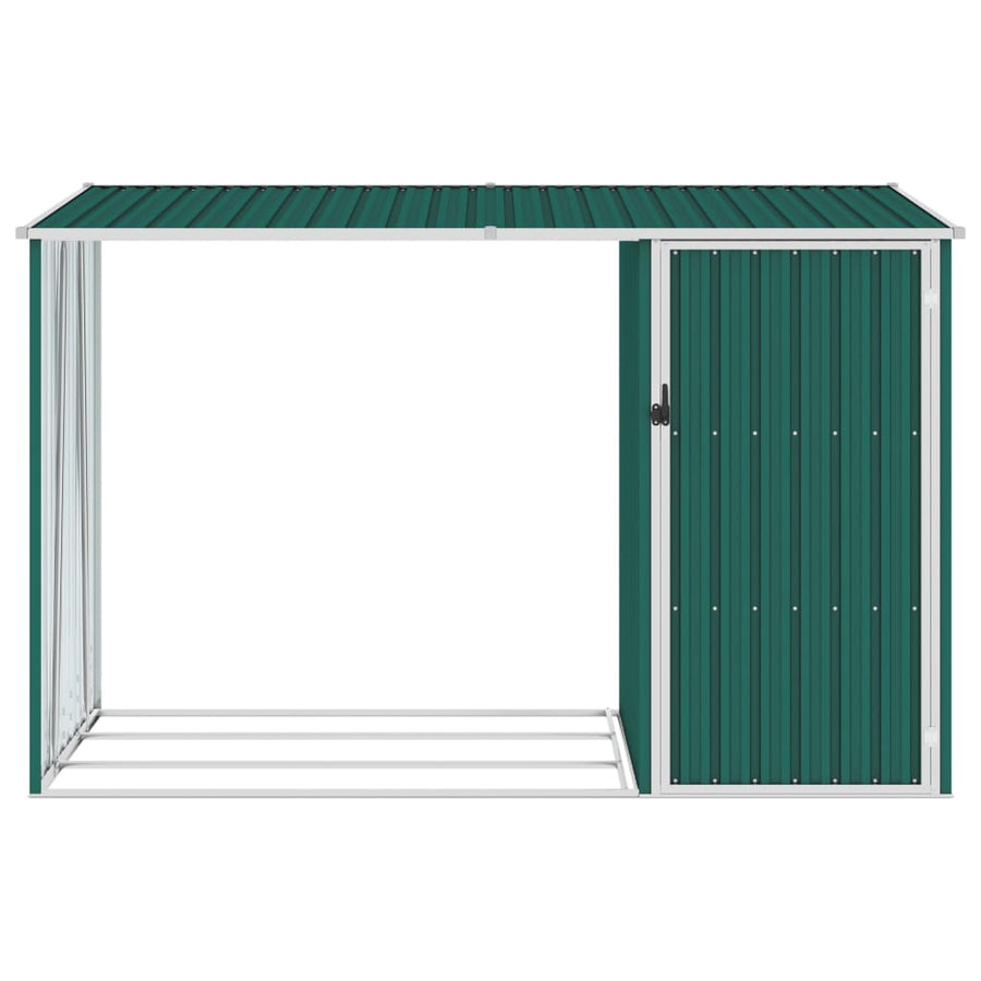 Brandhoutschuur 245X98X159 Cm Gegalvaniseerd Staal Groen