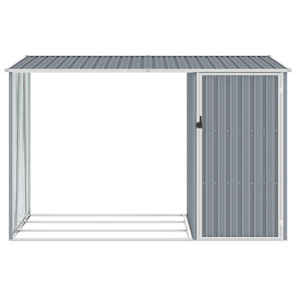 Brandhoutschuur 245X98X159 Cm Gegalvaniseerd Staal Grijs