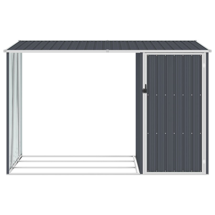 Brandhoutschuur 245X98X159 Cm Gegalvaniseerd Staal Antraciet