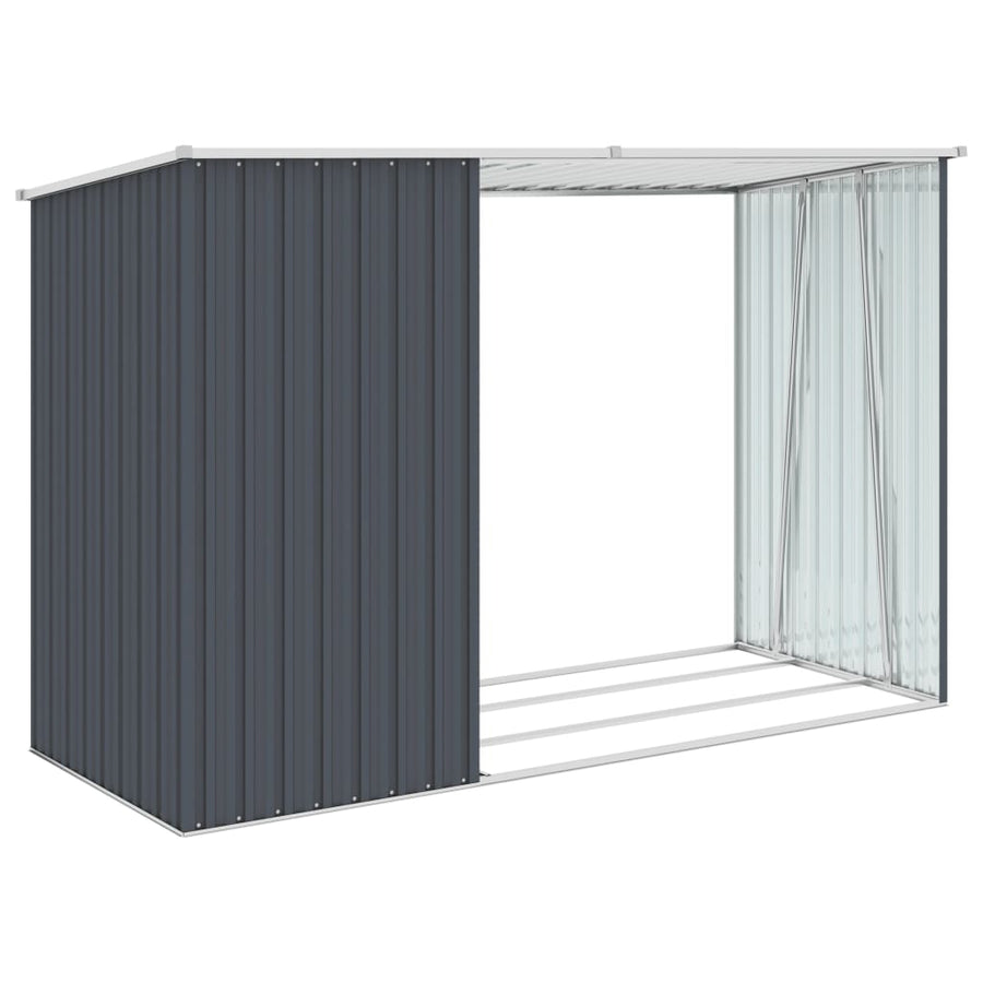 Brandhoutschuur 245X98X159 Cm Gegalvaniseerd Staal Antraciet