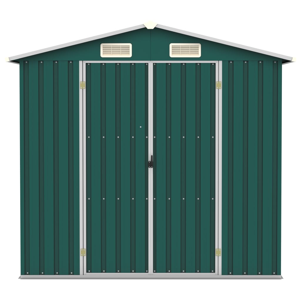 Tuinschuur 205x129x183 cm gegalvaniseerd staal groen Groen