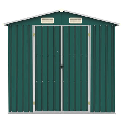 Tuinschuur 205x129x183 cm gegalvaniseerd staal groen Groen