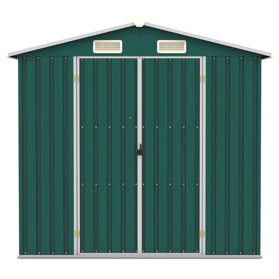 Tuinschuur 205x129x183 cm gegalvaniseerd staal groen Groen