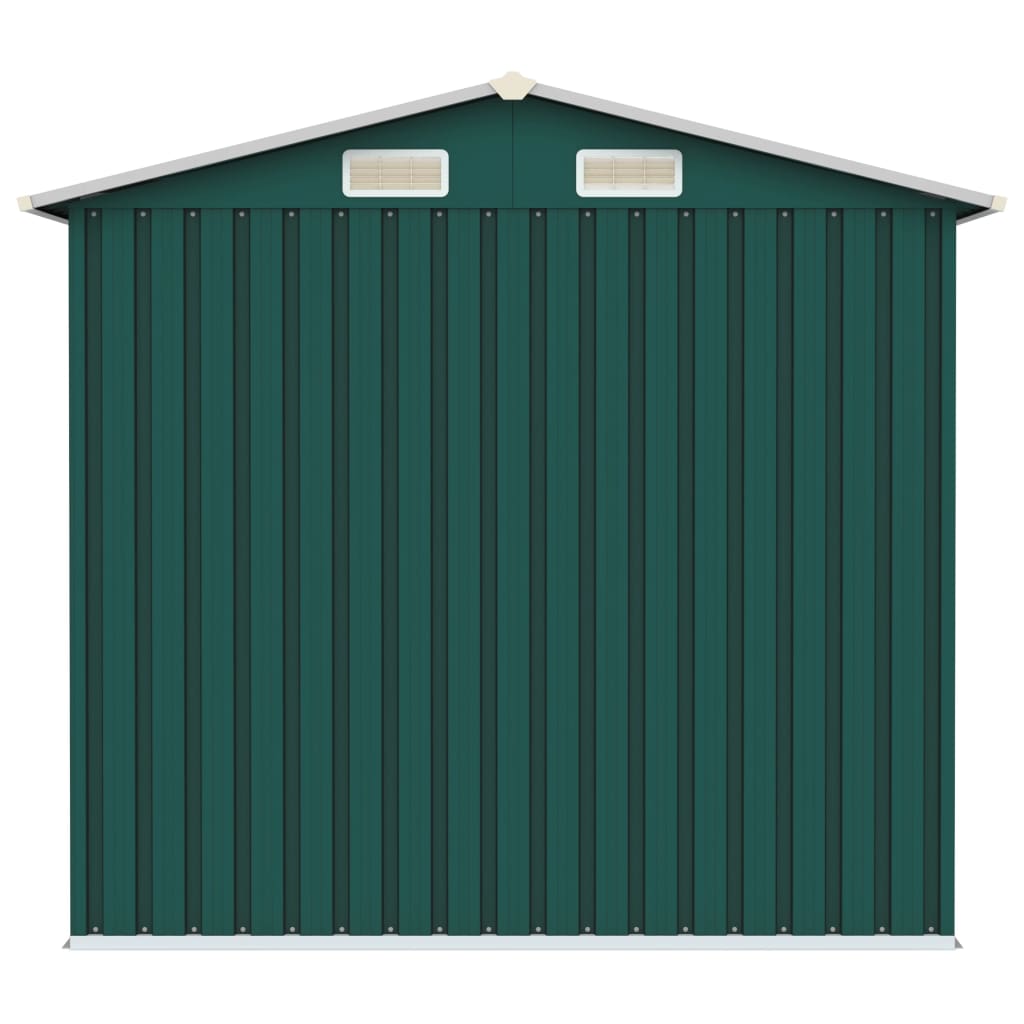 Tuinschuur 205x129x183 cm gegalvaniseerd staal groen Groen