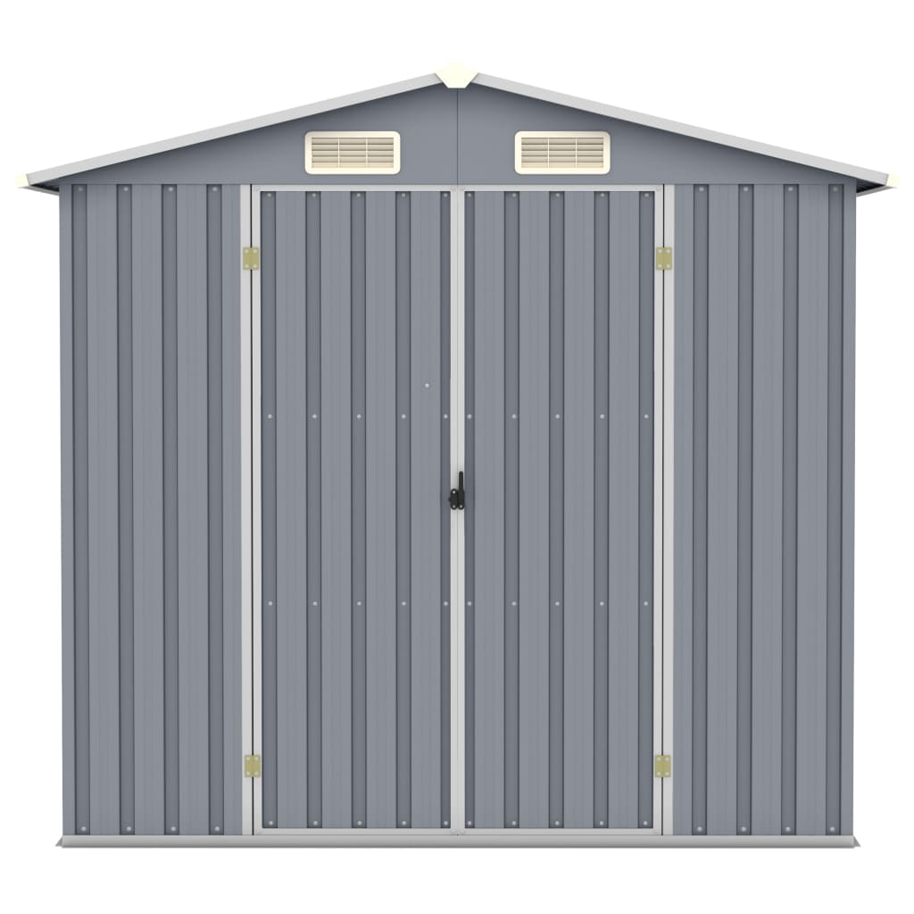 Tuinschuur 205x129x183 cm gegalvaniseerd staal grijs Grijs