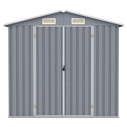 Tuinschuur 205x129x183 cm gegalvaniseerd staal grijs Grijs
