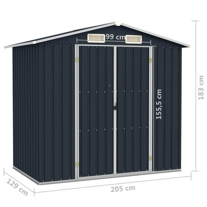 Tuinschuur 205x129x183 cm gegalvaniseerd staal antraciet Antraciet