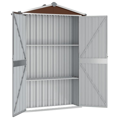 Tuinschuur 116X45X175 Cm Gegalvaniseerd Staal Bruin
