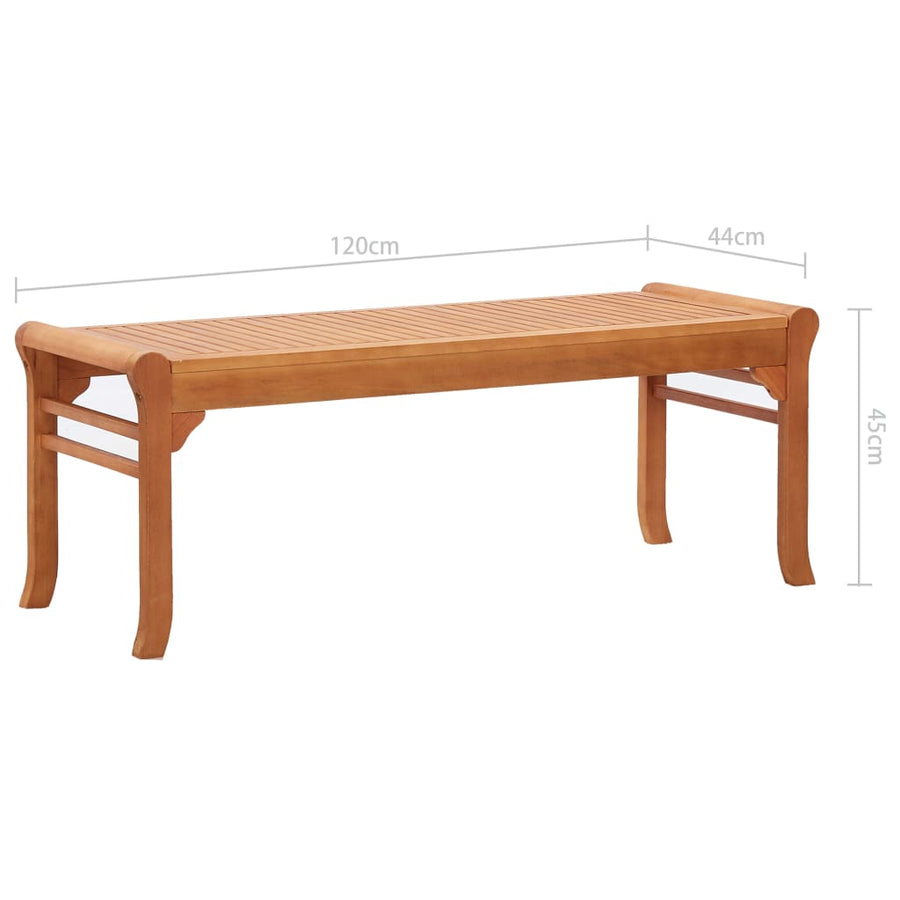 Tuinbank 2-Zits 20 Cm Massief Eucalyptushout 120 x 44 x 45 cm