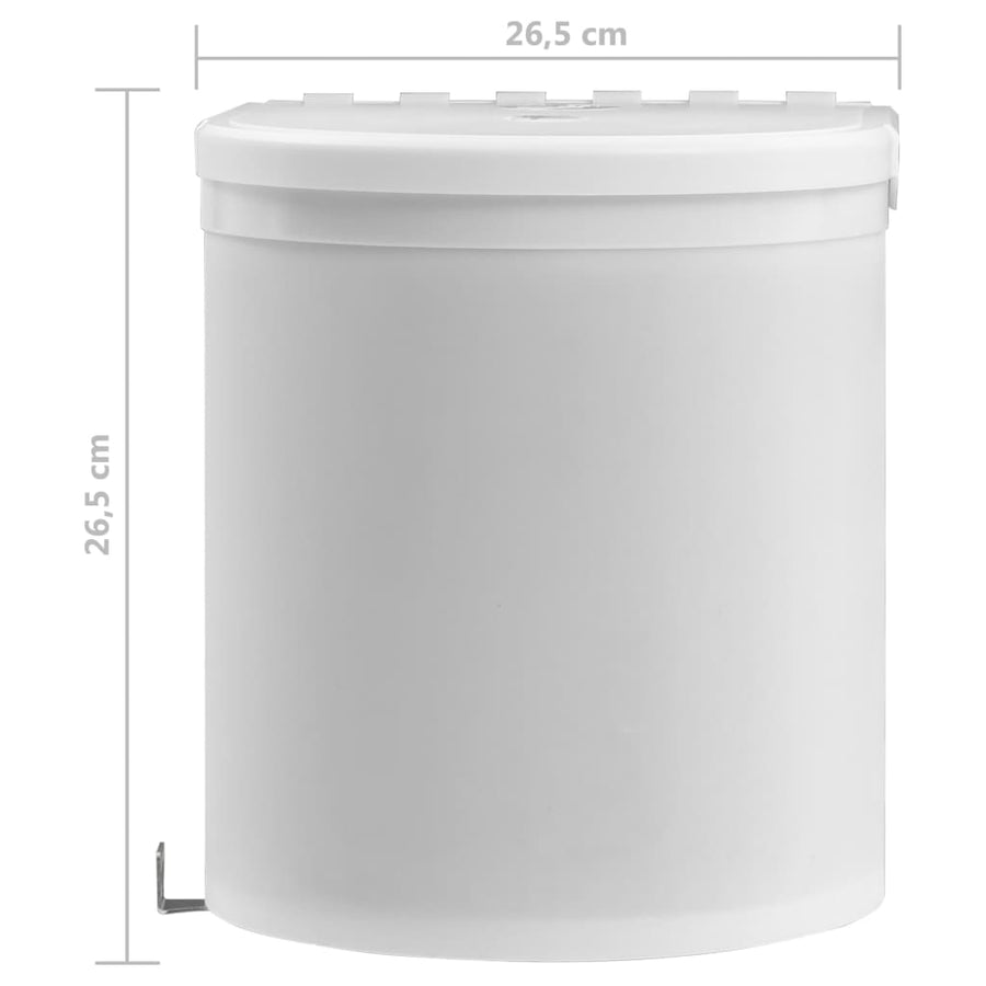 Keukenvuilnisbak inbouw 8 L kunststof 26.5 x 26.5 cm Wit