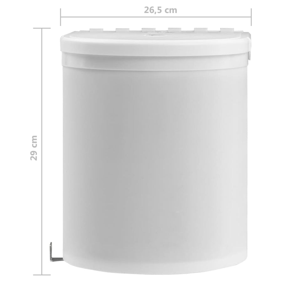 Keukenvuilnisbak ingebouwd 12 L kunststof 26.5 x 29.5 cm Wit