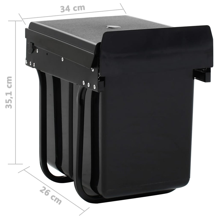 Inbouwprullenbak uittrekbaar soft-close 20 L 1 20 l 34 x 26 x 35.1 cm