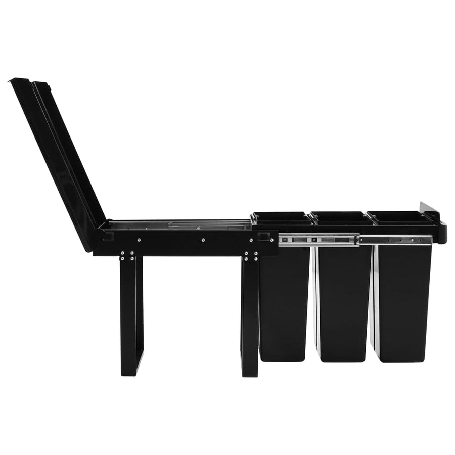 Inbouwprullenbak uittrekbaar soft-close 36 L 3 36 l 51.8 x 26 x 41.3 cm