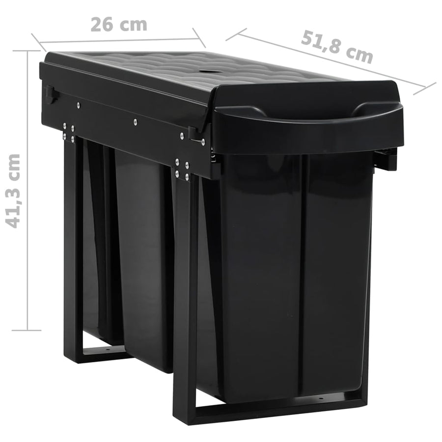 Inbouwprullenbak uittrekbaar soft-close 36 L 3 36 l 51.8 x 26 x 41.3 cm
