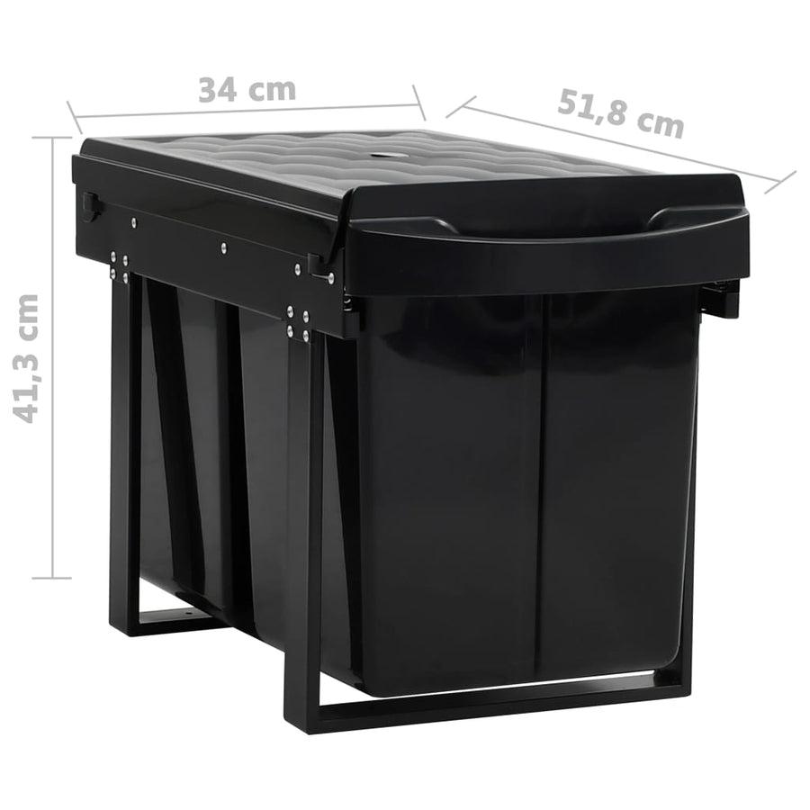 Inbouwprullenbak uittrekbaar soft-close 48 L 2 48 l 51.8 x 34 x 41.3 cm