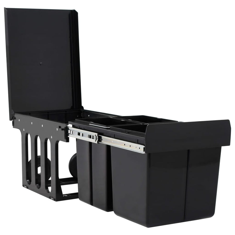 Inbouwprullenbak uittrekbaar soft-close 48 L 3 48 l 48 x 34.3 x 35.1 cm