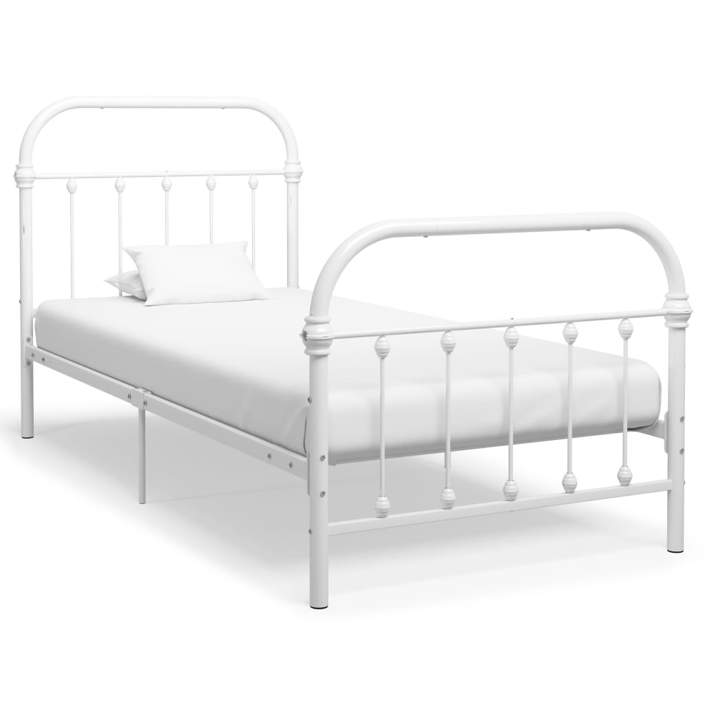 Bedframe Metaal 90 x 200 cm Wit