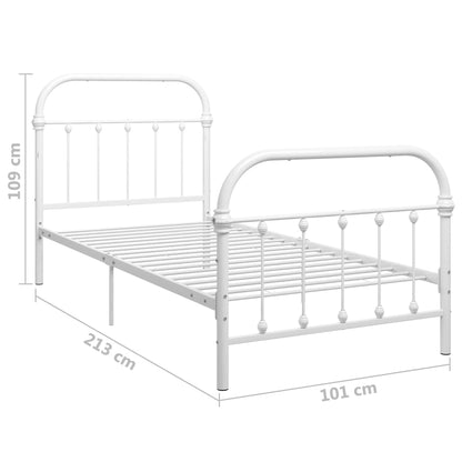Bedframe Metaal 90 x 200 cm Wit